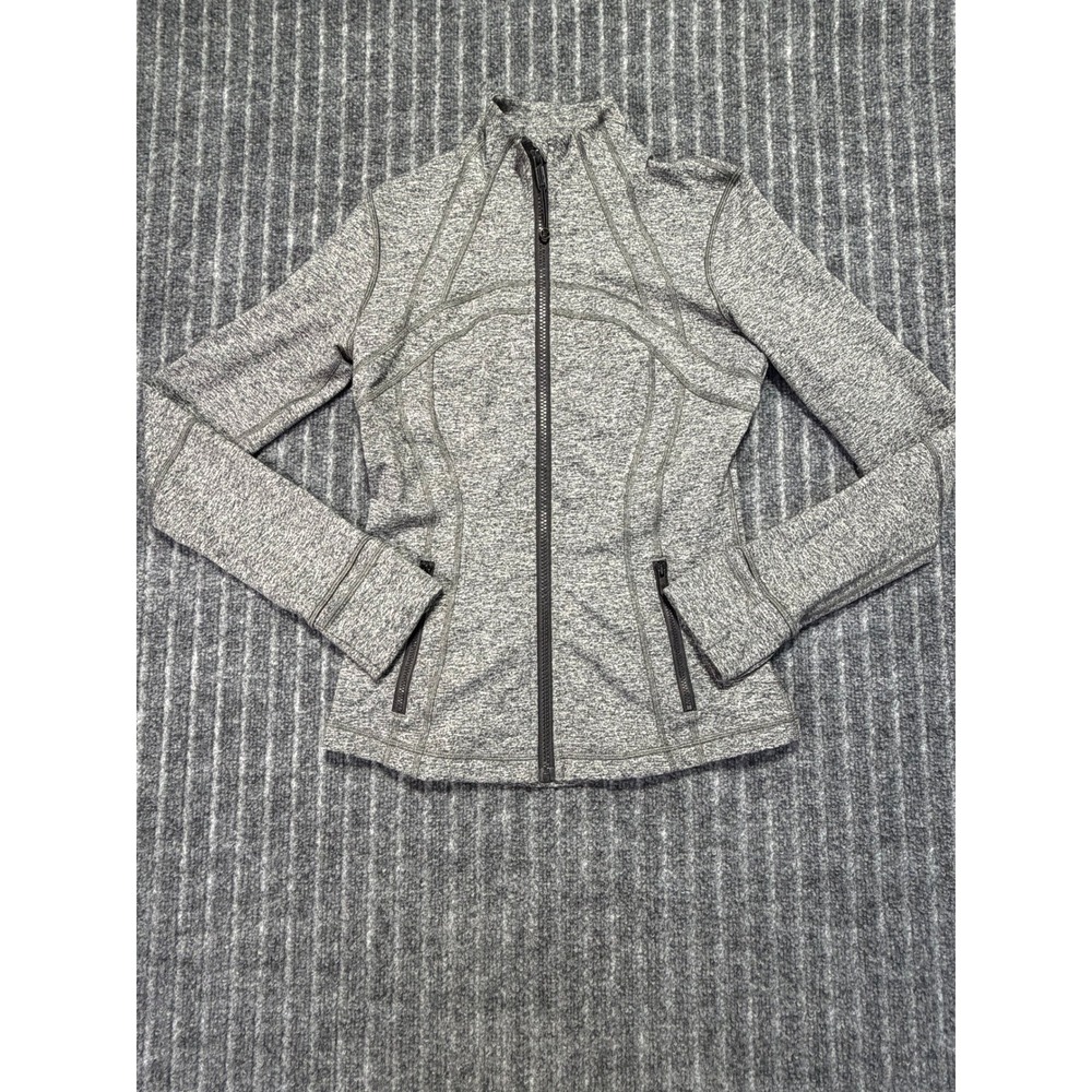 Lululemon Define Jacket 6 Heathered Black White Full Zip Luon Athleisure Sporty